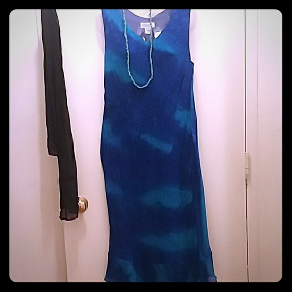 dorman Dresses & Skirts - Turquoise silk dress cut on the bias